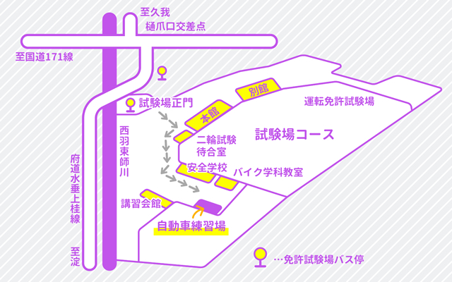 練習場付近の地図